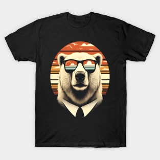 Funny polar Bear sunglasses Vintage Funny Animal Lover T-Shirt
